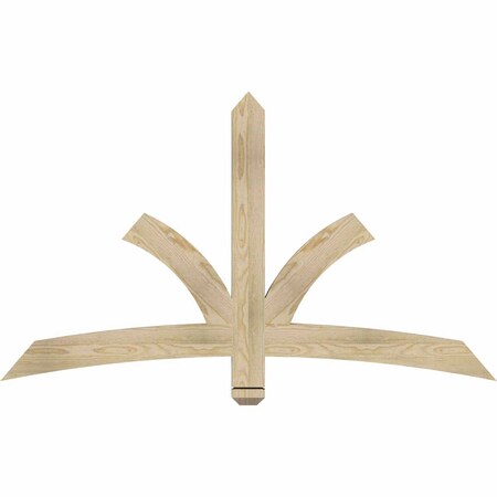 Ekena Millwork Davenport Rough Sawn Timber Gable Bracket, Douglas Fir, 60"W x 35"H x 2"D x 4"F, 14/12 Pitch GBW060X35X0204DAV00RDF